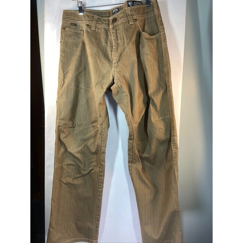 KUHL MENS VINTAGE PATINADYE TAN SZ 34 X 30 STRAIGHT LEG CARGO PANTS